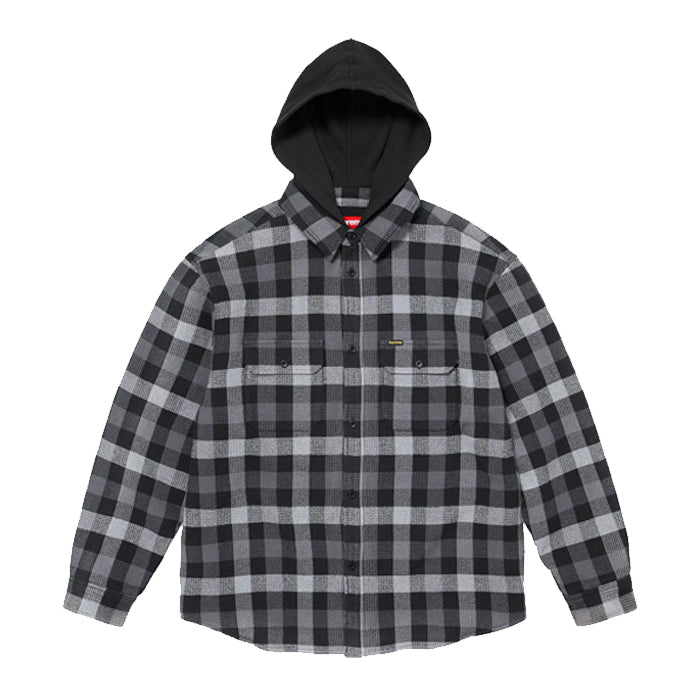 シュプリーム ワッフル プレイド フーディー シャツ 