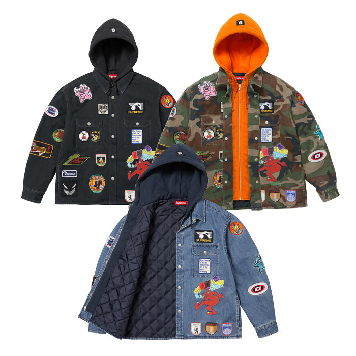 SUPREME / シュプリーム パッチ フード ジップアップ シャツ SS25S30 