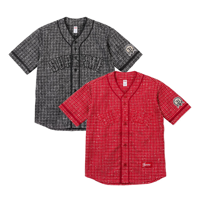 ⭕シュプリーム ブークレ ベースボールジャージ レッド XL 新品未試着 SUPREME / シュプリーム ブークレ ベースボール ジャージ FW25KN47