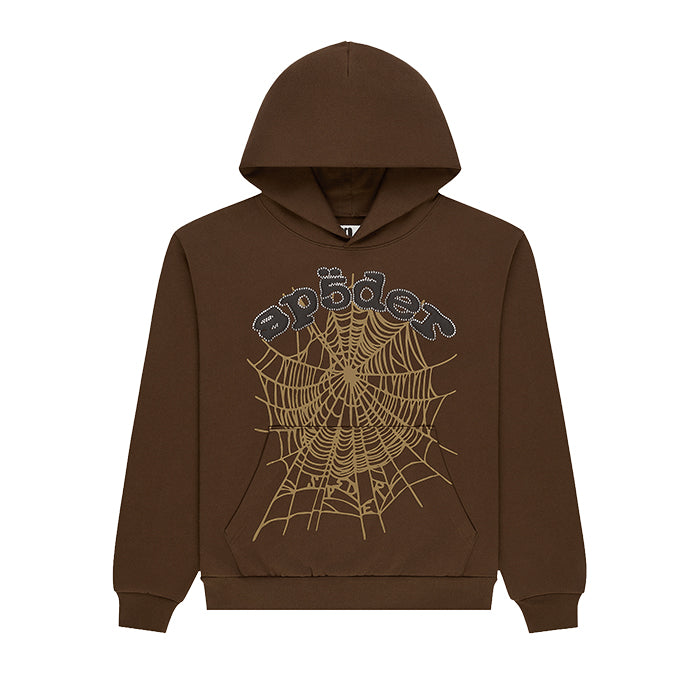 SP5DER / スパイダー OG ウェブ ラインストーン フーディー