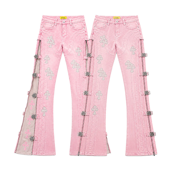 GUAPI / グアピ フレンチ ローズ クロス バックル デニム 601rosebuckle