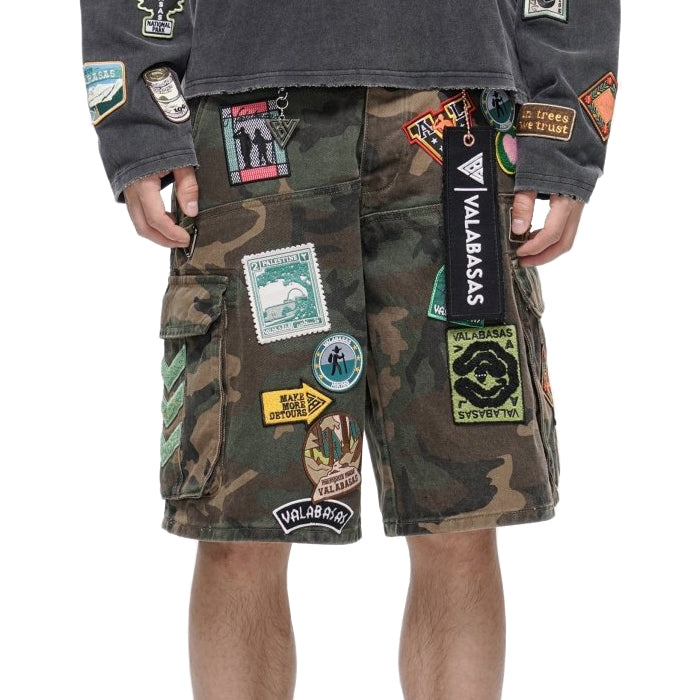 VALABASAS DISTRICT CAMO DENIM SHORTS│ヴァラバサス バラバサス