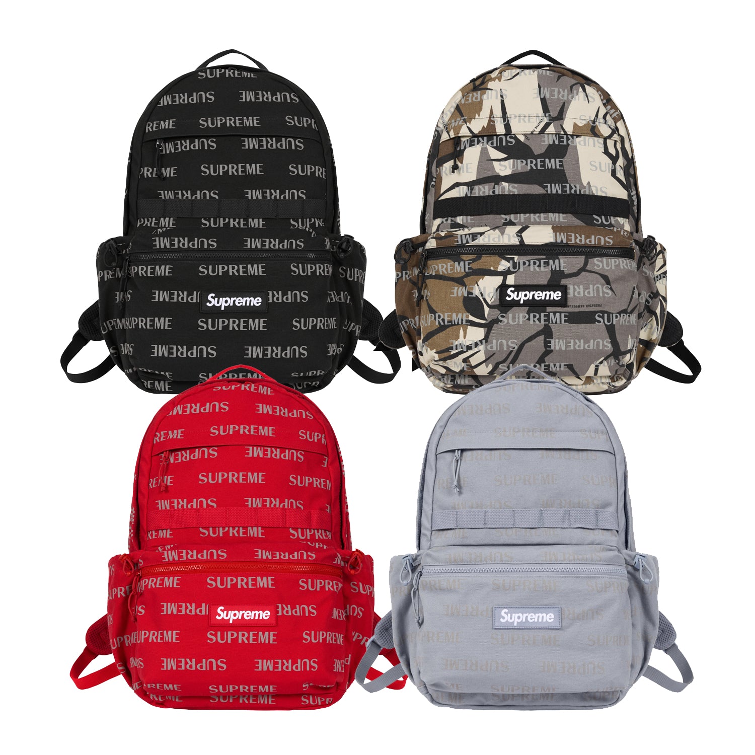 Supreme リピートロゴ バックパック ブラック SUPREME / シュプリーム 3M リフレクティブ リピート バックパック