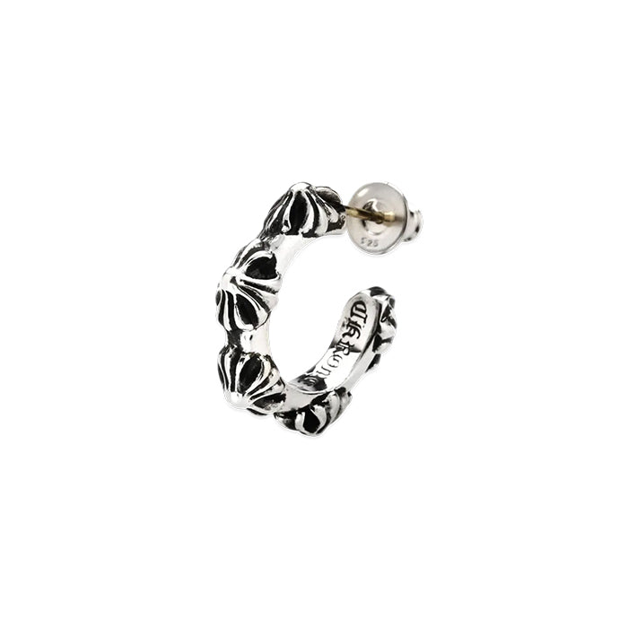 大幅値下げ❗️クロムハーツ　クロスバンドフープ　925 ピアス CHROME HEARTS / クロムハーツ クロス バンド フープ ピアス