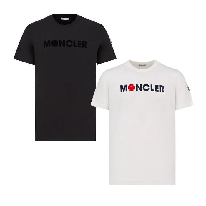 MONCLER / モンクレール フロックド ロゴ Tシャツ メンズ 半袖 J10918C00008829HP999