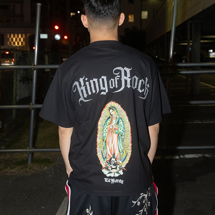 KING OF ROCK × Ed Hardy / キングオブロック × エドハーディーコラボ Tシャツ マリア メンズ 半袖 EDHARDYLAME