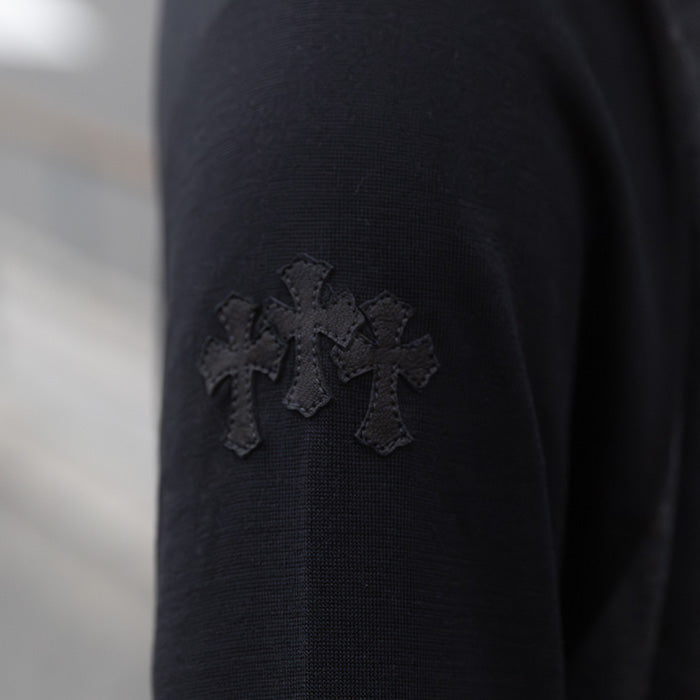 CHROME HEARTS / クロムハーツ 3 クロス パッチ CH ロゴ エンブロイダード ラグラン ロングスリーブ Tシャツ 3crosspatchembr