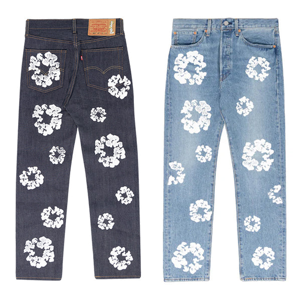 DENIM TEARS × Levi's / デニムティアーズ × リーバイス コットン リース ジーン ライト ウォッシュ 402dt501002