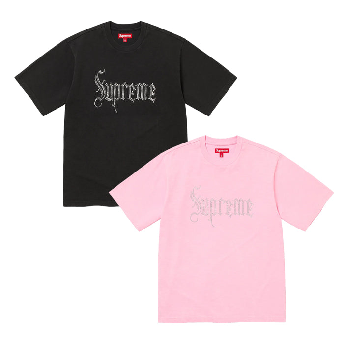 Supreme / シュプリーム ラインストーン ショートスリーブ Tシャツ メンズ 半袖 402fw24kn95