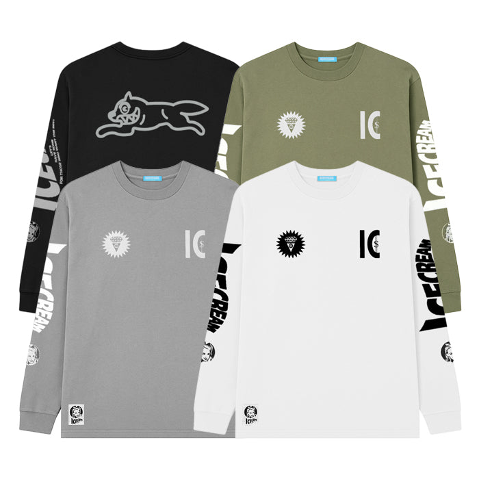 ICECREAM / アイスクリーム コットン  ロングスリーブ Tシャツ メンズ 長袖 402icejp243t012