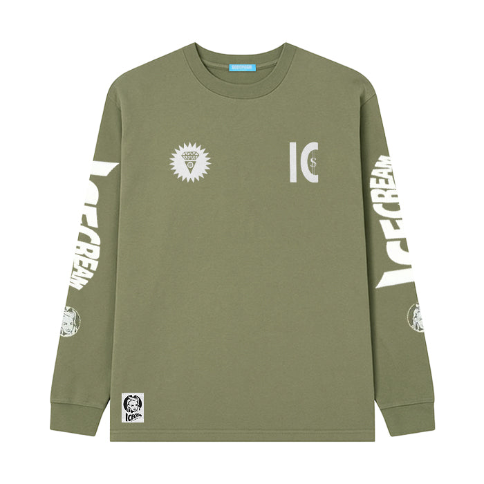 ICECREAM / アイスクリーム コットン  ロングスリーブ Tシャツ メンズ 長袖 402icejp243t012