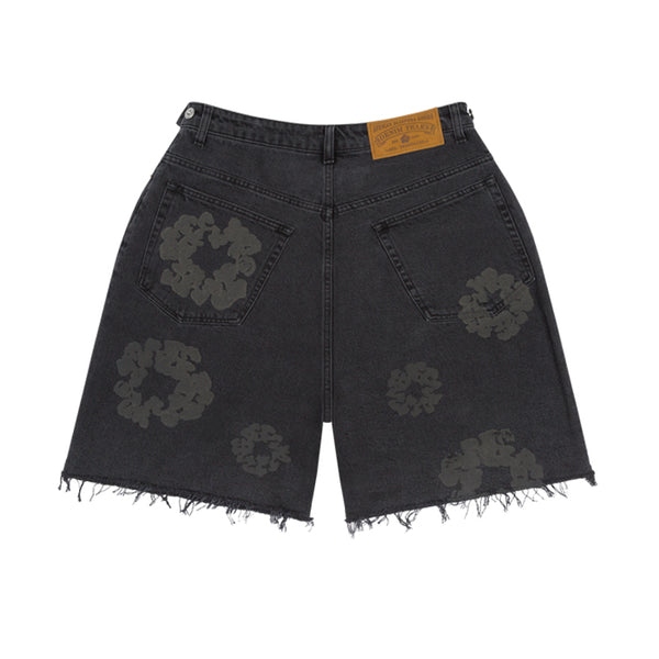 DENIM TEARS / デニムティアーズ ブラック モノ コットン リース デニム ショーツ 501brd0004