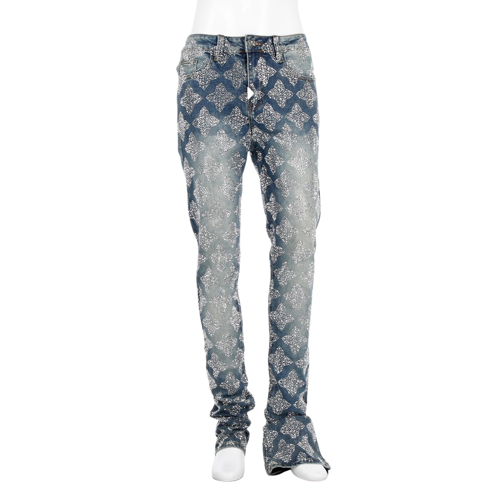 GUAPI / グアピ ヴィンテージ ブルー エンベリッシュ デニム パンツ 501embellishdnm