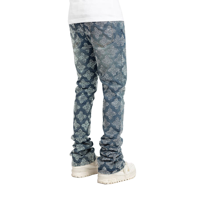 GUAPI / グアピ ヴィンテージ ブルー エンベリッシュ デニム パンツ 501embellishdnm