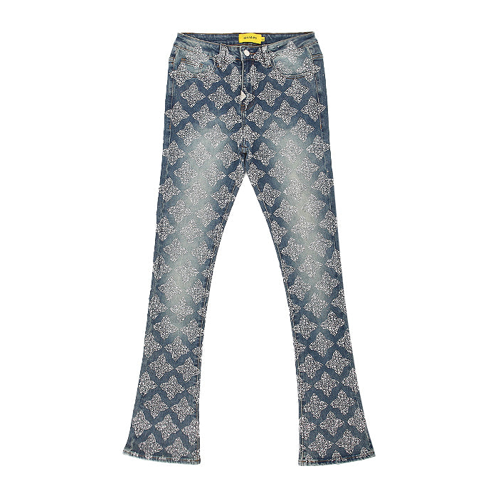 GUAPI / グアピ ヴィンテージ ブルー エンベリッシュ デニム パンツ 501embellishdnm