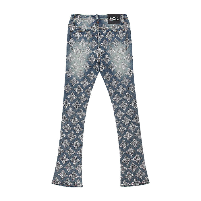 GUAPI / グアピ ヴィンテージ ブルー エンベリッシュ デニム パンツ 501embellishdnm