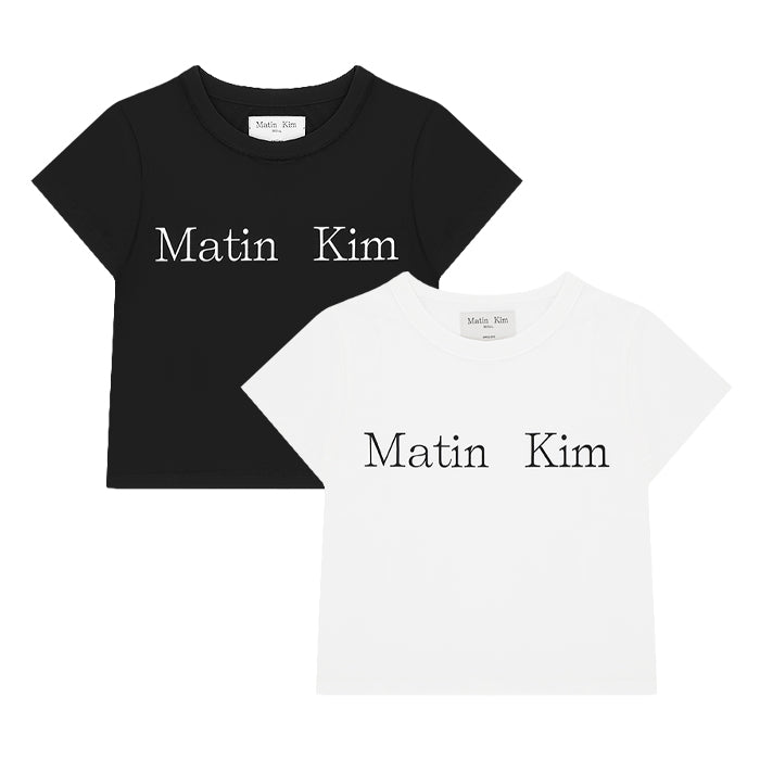 Matin Kim / マーティンキム ロゴ カット クロップ トップ Tシャツ MK2400TS041M 501mk2400ts041m