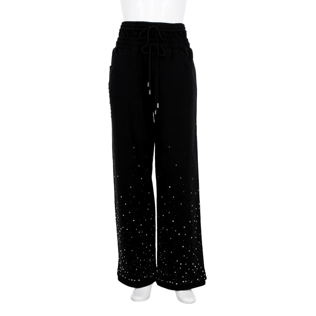 GUAPI / グアピ オブシディアン ブラック エンベリッシュ フレア スウェット パンツ 501obsidianflas