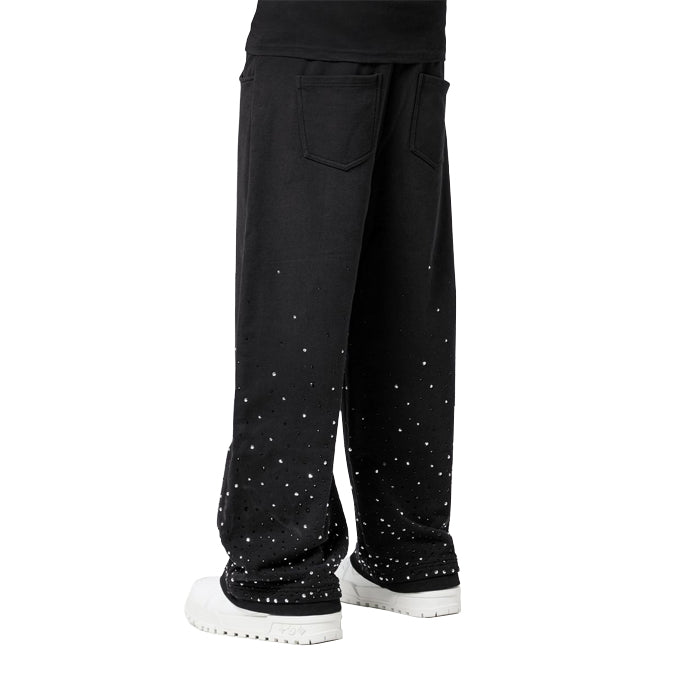 GUAPI / グアピ オブシディアン ブラック エンベリッシュ フレア スウェット パンツ 501obsidianflas