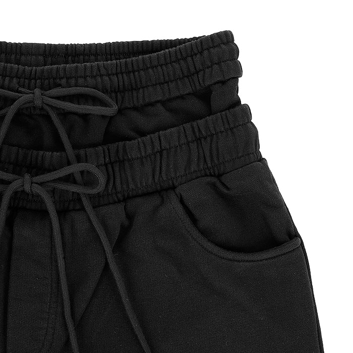 GUAPI / グアピ オブシディアン ブラック エンベリッシュ フレア スウェット パンツ 501obsidianflas