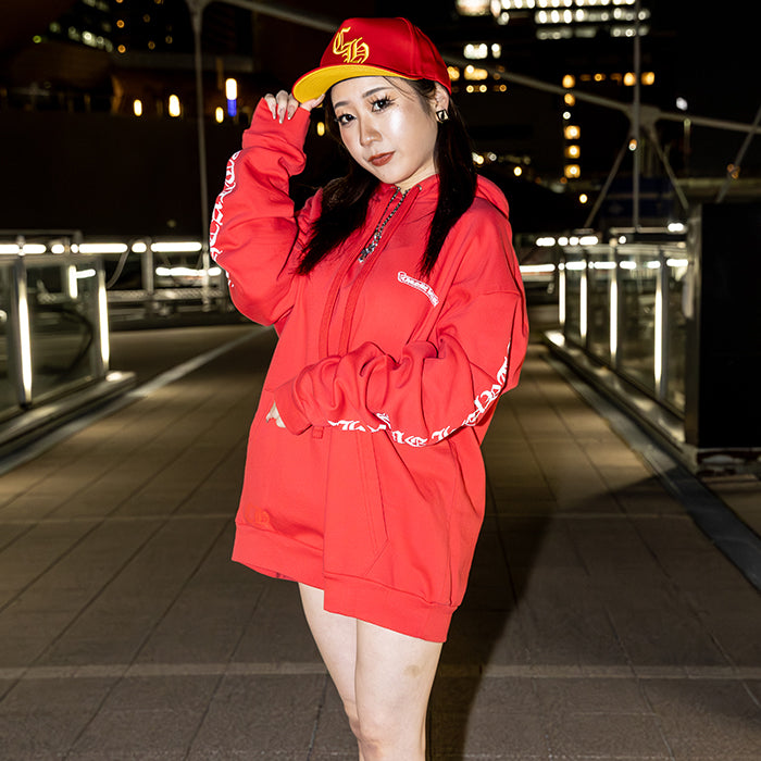 CHROME HEARTS / クロムハーツ スクロール フーディー レッド 501scrollred