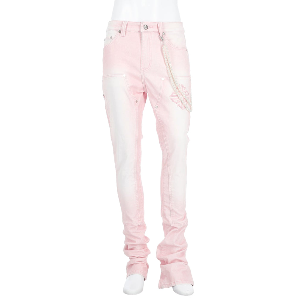 GUAPI / グアピ ベルベット ピンク カーペンター スタック デニム 501vtpkstacked