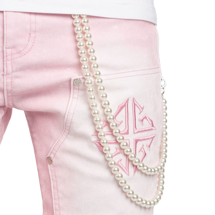 GUAPI / グアピ ベルベット ピンク カーペンター スタック デニム 501vtpkstacked