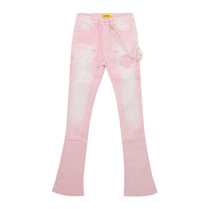 GUAPI / グアピ ベルベット ピンク カーペンター スタック デニム 501vtpkstacked