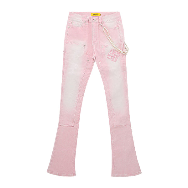 GUAPI / グアピ ベルベット ピンク カーペンター スタック デニム 501vtpkstacked