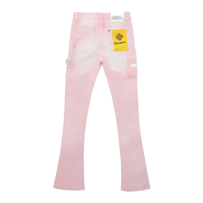 GUAPI / グアピ ベルベット ピンク カーペンター スタック デニム 501vtpkstacked