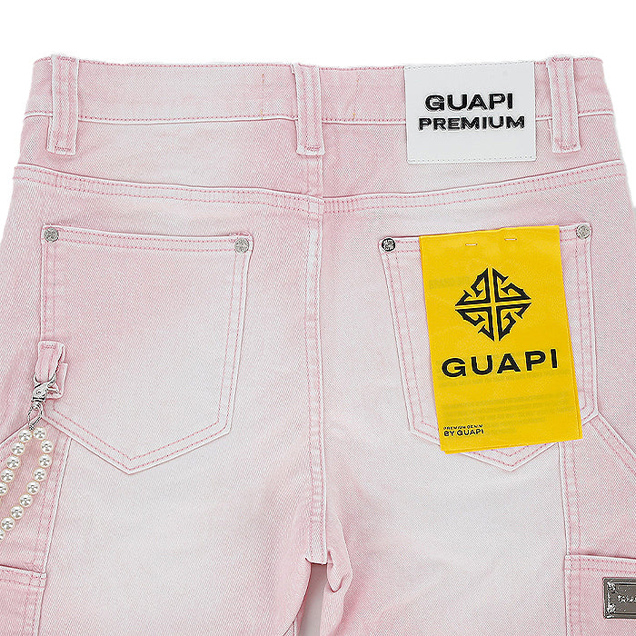 GUAPI / グアピ ベルベット ピンク カーペンター スタック デニム 501vtpkstacked