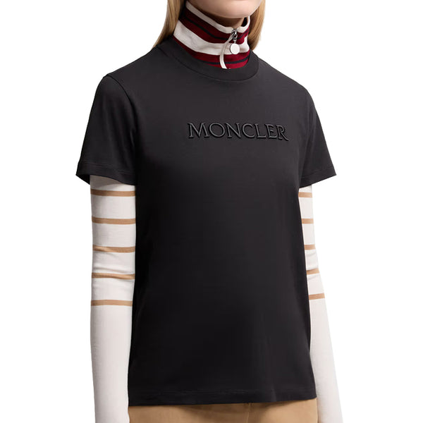 MONCLER / モンクレール エンブロイダード トーナル ロゴ コットン Tシャツ レディース K10938C0000889AUO 5029c0001289auo