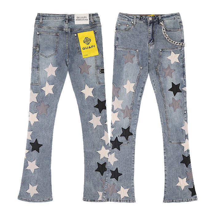 楽天市場】GUAPI グアピ フレアデニムパンツ 28-32インチ ブルー/青