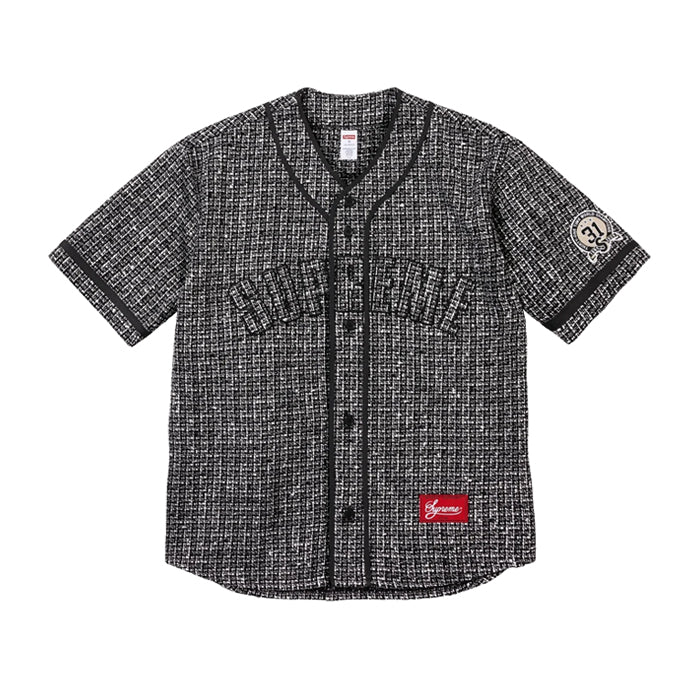 ⭕シュプリーム ブークレ ベースボールジャージ レッド XL 新品未試着 SUPREME / シュプリーム ブークレ ベースボール ジャージ FW25KN47