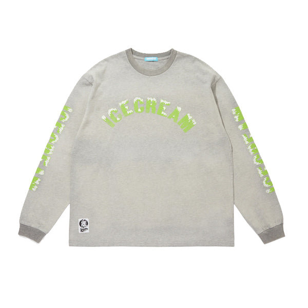 ICECREAM / アイスクリーム ダメージ コットン ランニング ドッグ L/S Tシャツ ICEJP253K005 502icejp253k005