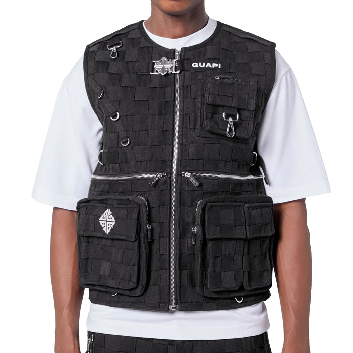 GUAPI / グアピ オブシディアン ブラック ブレイデッド ベスト 502obasuduabbla