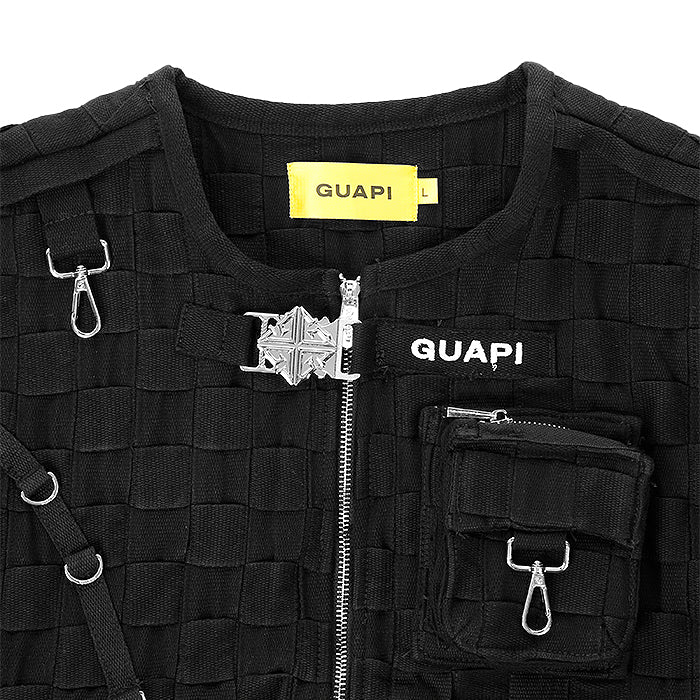 GUAPI / グアピ オブシディアン ブラック ブレイデッド ベスト