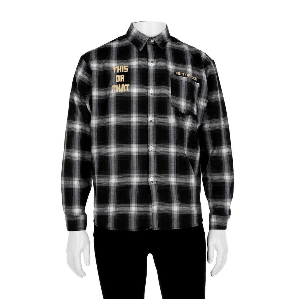 KING OF ROCK / キングオブロック  ディス オア ザット エンブロイド シャツ 502thisorthatem