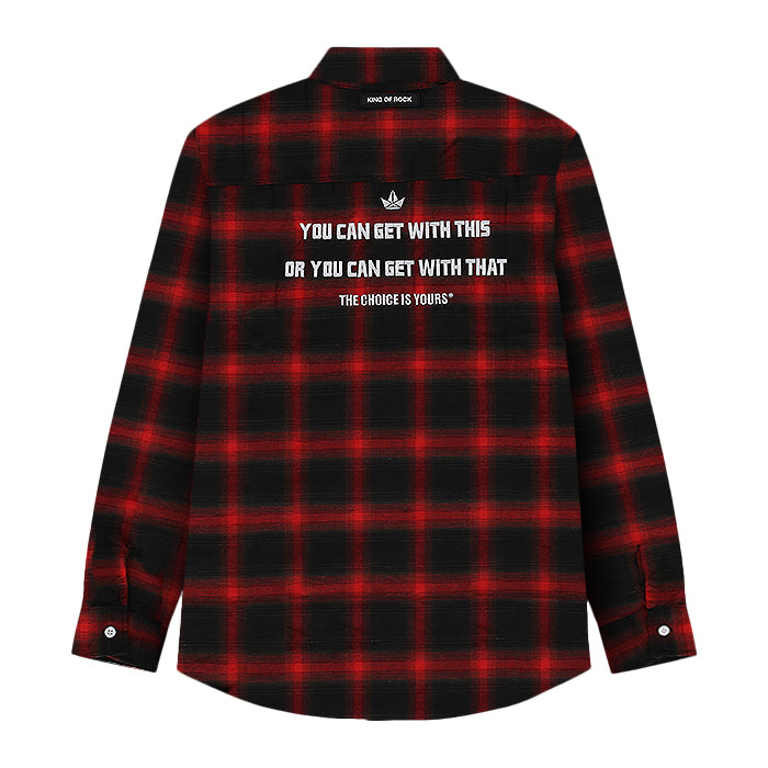 KING OF ROCK / キングオブロック  ディス オア ザット エンブロイド シャツ 502thisorthatem