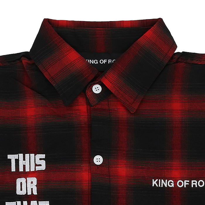 KING OF ROCK / キングオブロック  ディス オア ザット エンブロイド シャツ 502thisorthatem