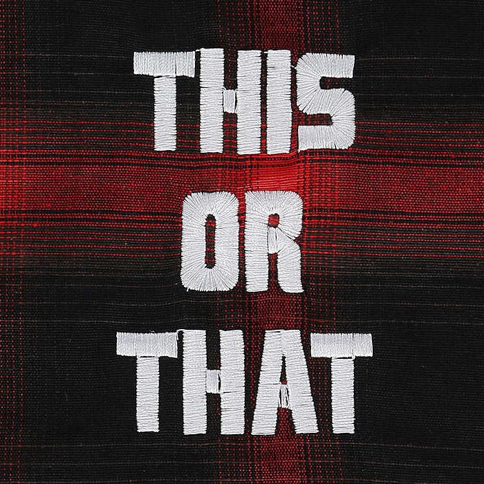 KING OF ROCK / キングオブロック  ディス オア ザット エンブロイド シャツ 502thisorthatem