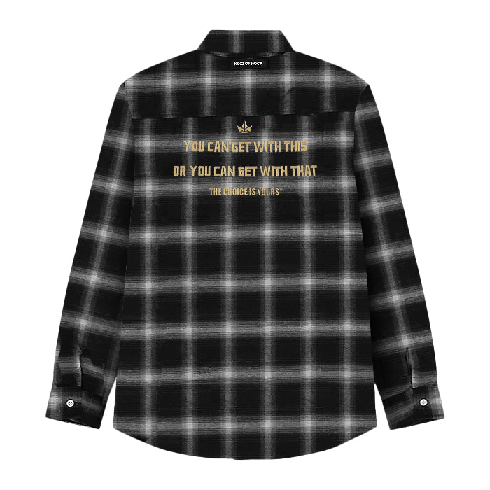 KING OF ROCK / キングオブロック  ディス オア ザット エンブロイド シャツ 502thisorthatem