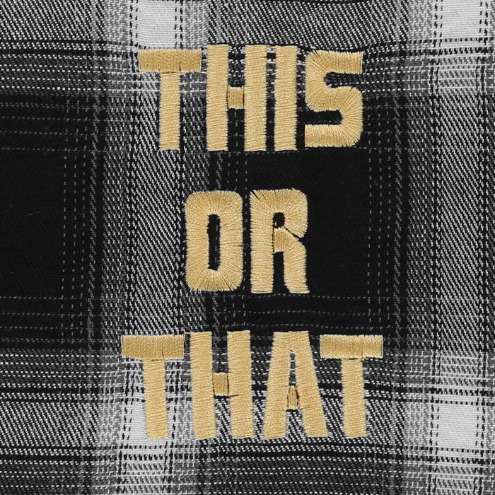 KING OF ROCK / キングオブロック  ディス オア ザット エンブロイド シャツ 502thisorthatem