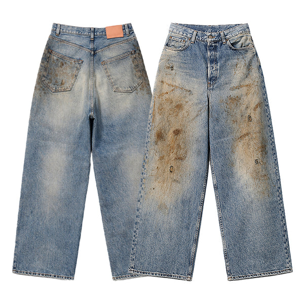 ACNE STUDIOS / アクネ ディストレスド ワイド レッグ ジーンズ 6012021mb00381