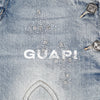 GUAPI / グアピ アクア ブルー クロス ストレート レッグ デニム 601a99uacrsleg