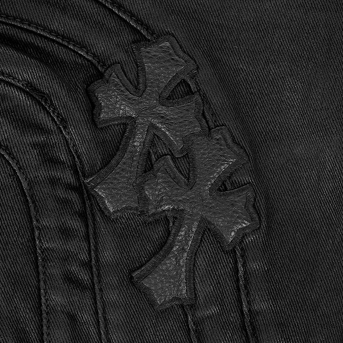 GUAPI / グアピ オール ブラック クロス バックル デニム 601allcrsbuckle