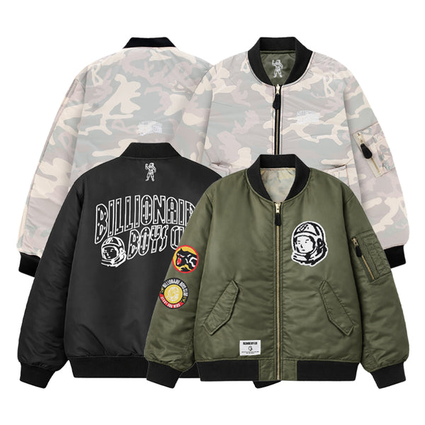 BILLIONAIRE BOYS CLUB × MANASTASH / ビリオネア ボーイズ クラブ × マナスタッシュ レザー スリーブ バーシティ ジャケット BBCJP261X001 601bbcjp261X001