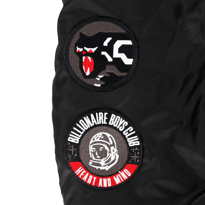 BILLIONAIRE BOYS CLUB × MANASTASH / ビリオネア ボーイズ クラブ × マナスタッシュ レザー スリーブ バーシティ ジャケット BBCJP261X001 601bbcjp261X001
