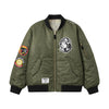 BILLIONAIRE BOYS CLUB × MANASTASH / ビリオネア ボーイズ クラブ × マナスタッシュ レザー スリーブ バーシティ ジャケット BBCJP261X001 601bbcjp261X001