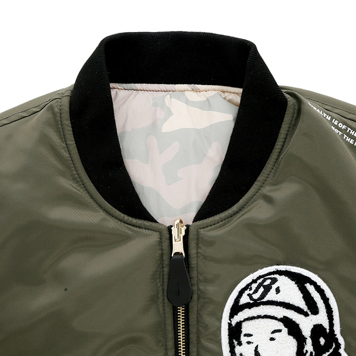 BILLIONAIRE BOYS CLUB × MANASTASH / ビリオネア ボーイズ クラブ × マナスタッシュ レザー スリーブ バーシティ ジャケット BBCJP261X001 601bbcjp261X001